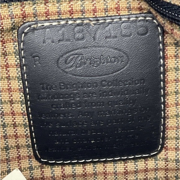 Brighton NWT Brown Black Pebbled Leather Shoulder Bag Heart Hardware Y2K - Picture 6 of 6